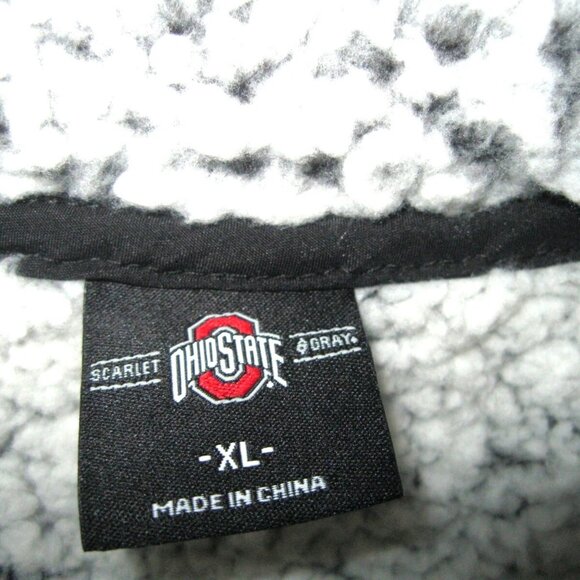 Ohio State University Woman's Fleece Sherpa Scarlet & Gray Ohio State Emblem XL - Picture 5 of 6
